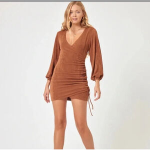 L’ Space Melissa Dress Coffee Brown NWT Size Medium